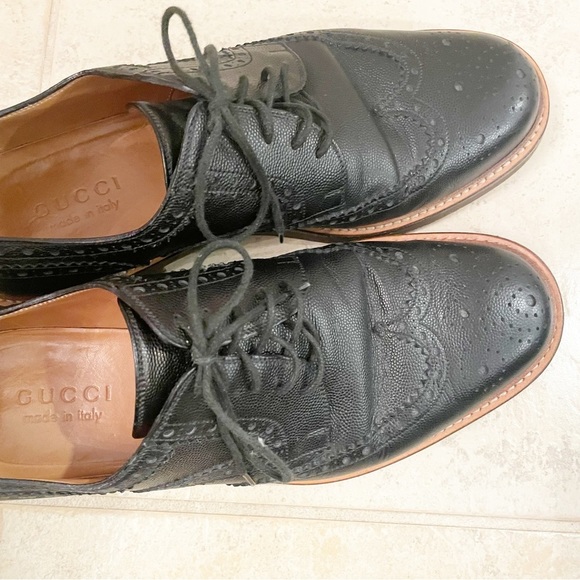 Gucci Black Lace Up Oxford Dress Shoes